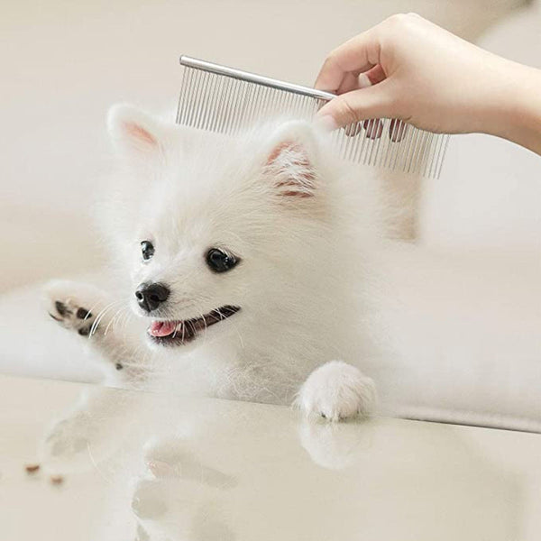 HKM-7018941 Stainless Steel Pet Comb - 16.5cm Long, Durable and Lightweight with Precision Needle Design