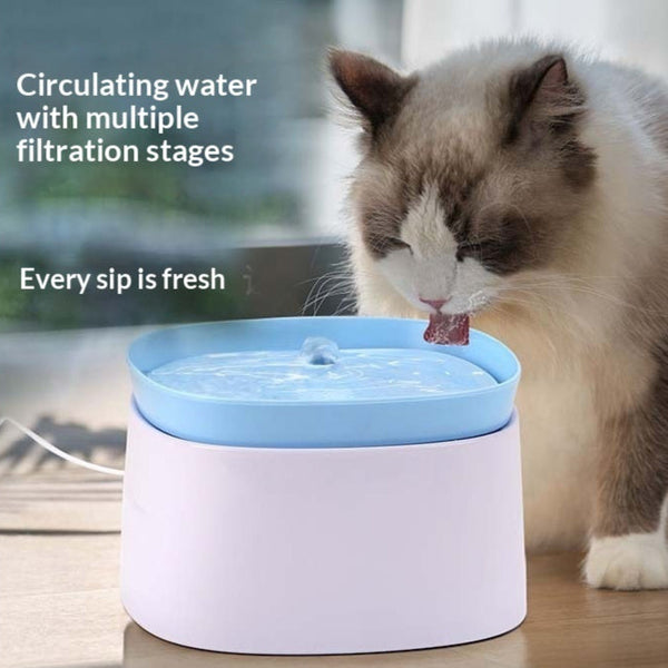 HKM-7019197 Automatic Cat Water Fountain with Water-Level Cutoff Pump - Multiple Colors Available