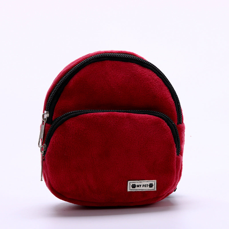HKM-7019581 Portable Flannel Backpack for Pets - Snack Carrier for Cats and Dogs