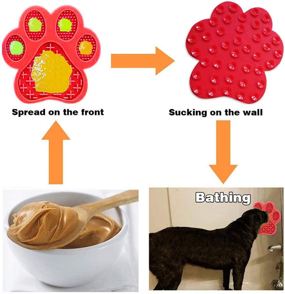HKM-7020605 Peanut Butter Dog Licking Mat with Suction Cups for Bathing, Grooming, and Slow Feeding