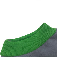 HKM-7021501 Cozy Fleece Vest for Small Dogs in Gray with Green Edge, Perfect for Autumn and Winter