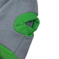 HKM-7021501 Cozy Fleece Vest for Small Dogs in Gray with Green Edge, Perfect for Autumn and Winter