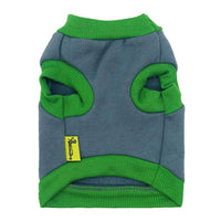 HKM-7021501 Cozy Fleece Vest for Small Dogs in Gray with Green Edge, Perfect for Autumn and Winter