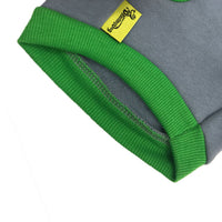 HKM-7021501 Cozy Fleece Vest for Small Dogs in Gray with Green Edge, Perfect for Autumn and Winter