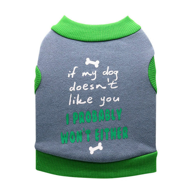 HKM-7021501 Cozy Fleece Vest for Small Dogs in Gray with Green Edge, Perfect for Autumn and Winter