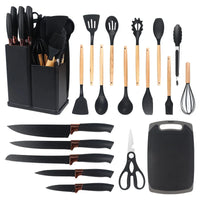 HKM-702291 19-Piece Silicone Kitchen Tool Set with Storage - BPA-Free Cooking Utensils