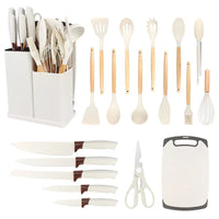 HKM-702291 19-Piece Silicone Kitchen Tool Set with Storage - BPA-Free Cooking Utensils