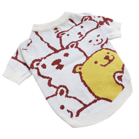 HKM-7023677 Cozy Wool Pug Bulldog Sweater for Autumn and Winter in Milky White