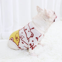 HKM-7023677 Cozy Wool Pug Bulldog Sweater for Autumn and Winter in Milky White