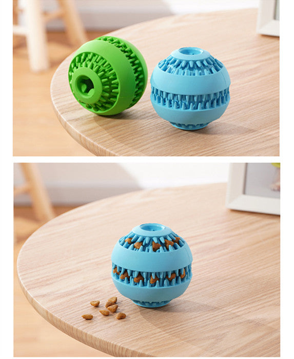 HKM-7023933 Natural Rubber Dog Molar Ball - Toothbrush Design for Effective Dental Cleaning, Available in Blue and Green