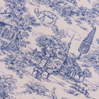 HKM-702419 Vintage Blues Print Muslin Fabric, 110CM Width, 150G per Yard, Pure Cotton Cloth