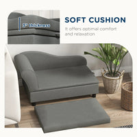 HKM-7024573 Stylish Gray Pet Sofa for Small Dogs with Storage Solution, Easy Assembly and Cozy Cushion