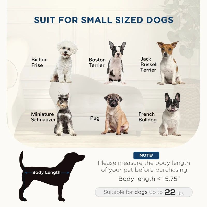 HKM-7024573 Stylish Gray Pet Sofa for Small Dogs with Storage Solution, Easy Assembly and Cozy Cushion