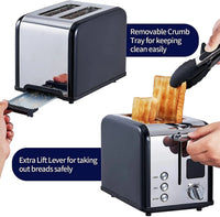 HKM-702483 Digital LED Display 2-Slice Stainless Steel Bread Toaster for Smart Kitchens