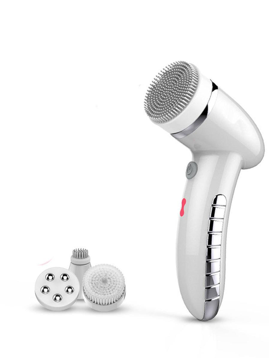 HKM-702483 Ultrasonic 4-in-1 Electric Facial Cleansing Device - 2 Gear Options in Rose Gold, Ceramic White, or Black