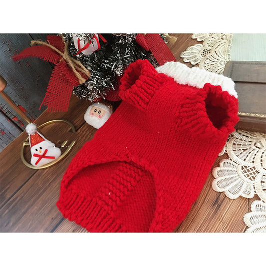 HKM-7026877 Cozy Red Christmas Two-Leg Sweater Set with Gift Box Brooch and Moose Bag