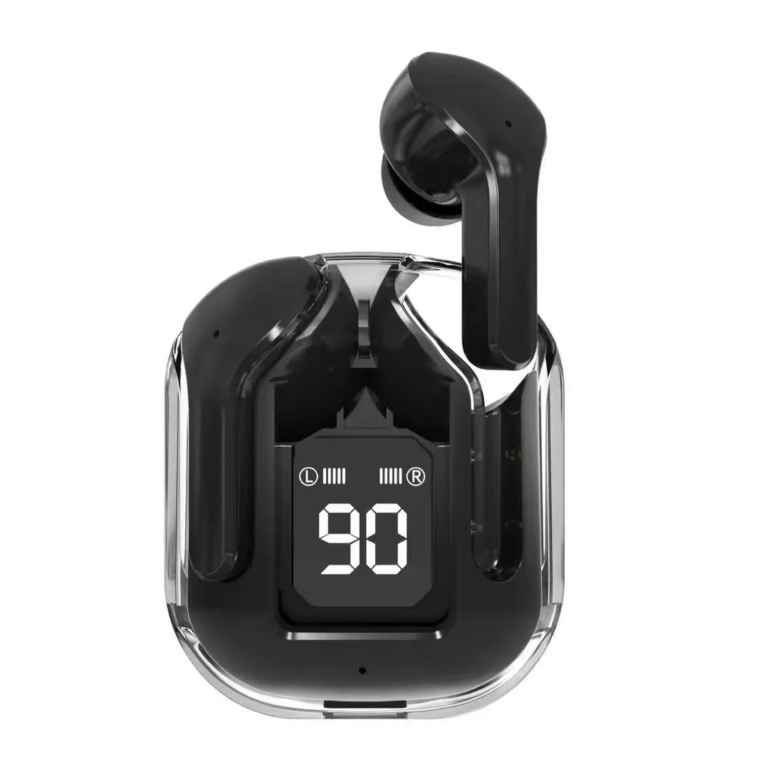 HKM-702739 Crystal TWS Mini Wireless In-Ear Earbuds with LED Display and JL Chipset for Gaming