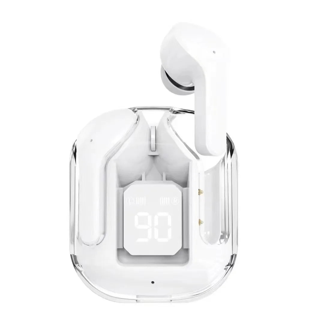 HKM-702739 Crystal TWS Mini Wireless In-Ear Earbuds with LED Display and JL Chipset for Gaming