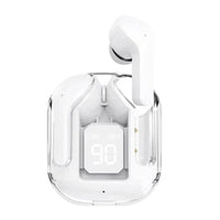 HKM-702739 Crystal TWS Mini Wireless In-Ear Earbuds with LED Display and JL Chipset for Gaming