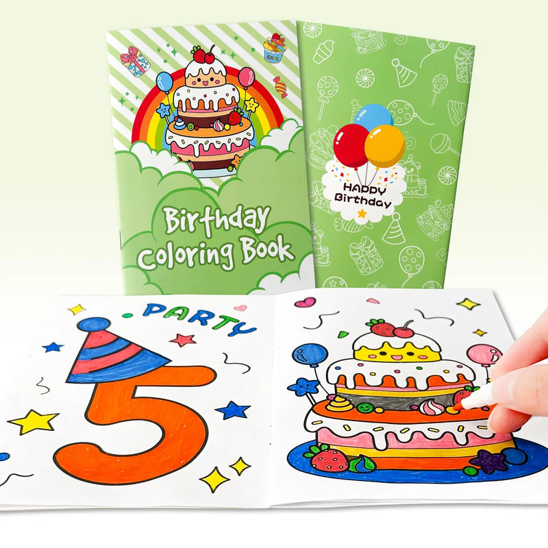 HKM-702739 Kids Coloring Book for Birthday Parties - 12 Pages of Fun Cartoon Graffiti for Ages 2 to 14