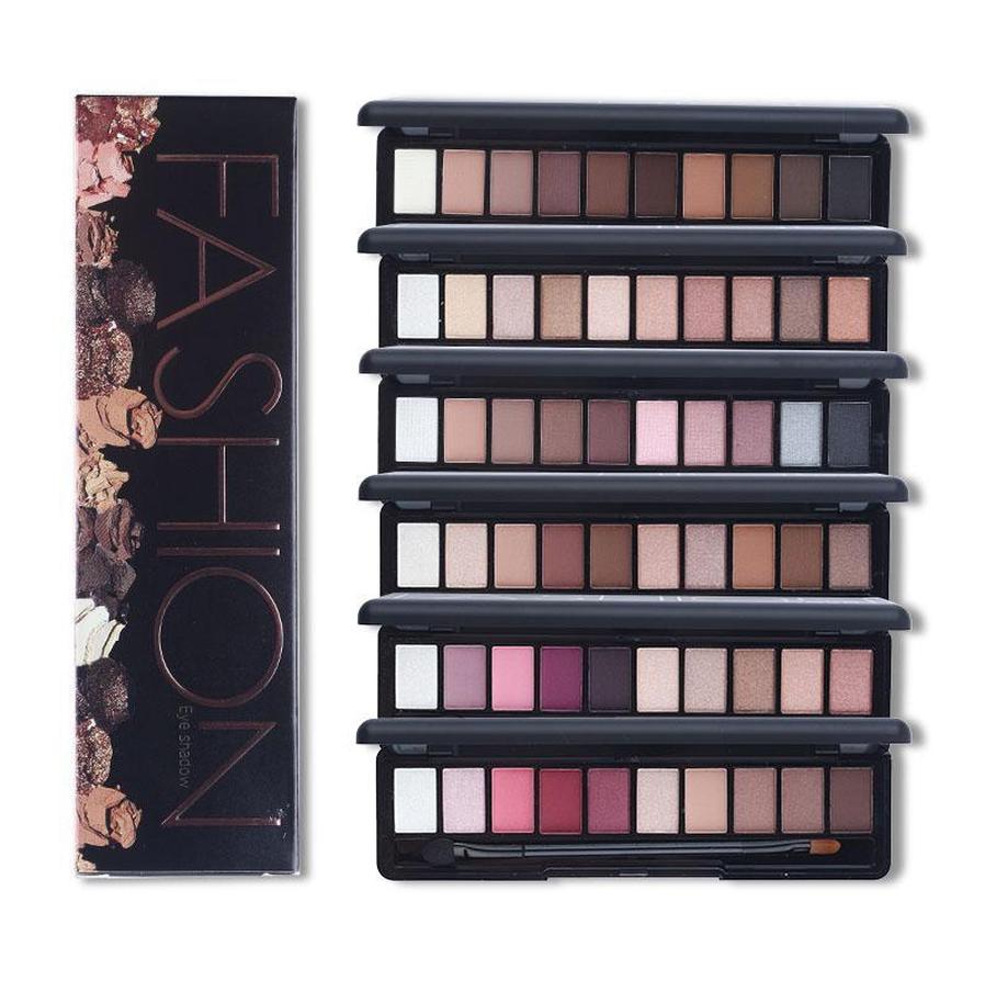 HKM-702803 10-Color Natural Eye Shadow Palette with Silk Texture and Brush