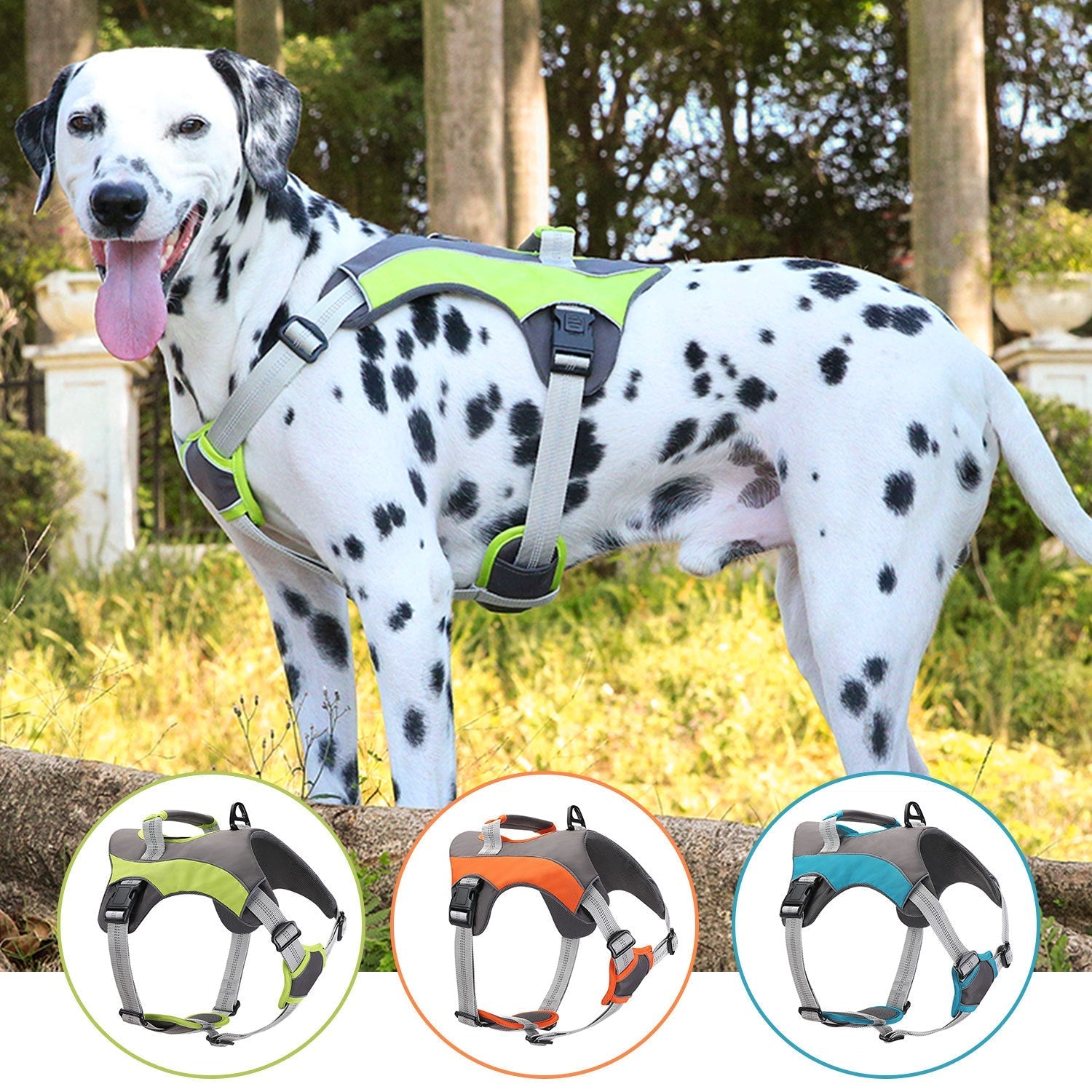 HKM-7028157 Large Dog Harness with Breathable Design and Hand-Holding Rope in Multiple Colors