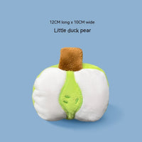 HKM-7028541 Strawberry Chocolate Plush Dog Toy in Strawberry, Green Mango, Kiwi Fruit, and Duck Pear Colors