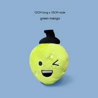 HKM-7028541 Strawberry Chocolate Plush Dog Toy in Strawberry, Green Mango, Kiwi Fruit, and Duck Pear Colors