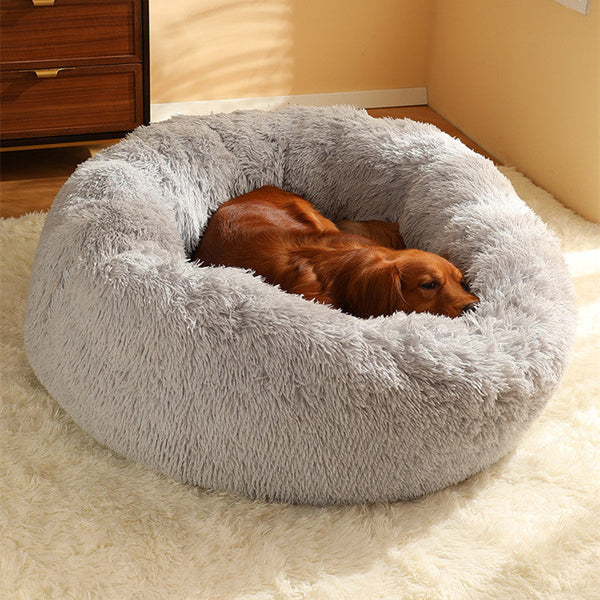 HKM-7028925 Cozy Round Plush Pet Nest in Various Sizes and Colors