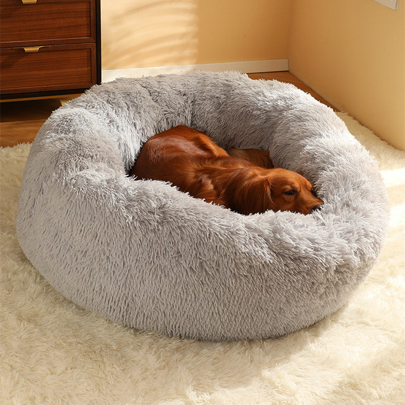 HKM-7028925 Cozy Round Plush Pet Nest in Various Sizes and Colors