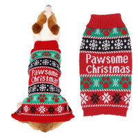 HKM-7029437 High-Neck Contrast Color Pet Sweater in Red - Cozy Acrylic Clothing for Dogs