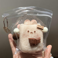 HKM-7029693 Silicone Rabbit Rice Cake Squeezing Toy in Chocolate and Poached Egg Colors