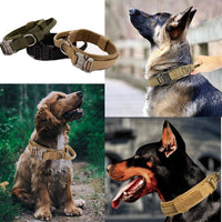 HKM-7030845 Adjustable Polyester Training Collar with Leash for Medium and Large Dogs - All Seasons, Black and Khaki Options