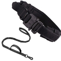HKM-7030845 Adjustable Polyester Training Collar with Leash for Medium and Large Dogs - All Seasons, Black and Khaki Options