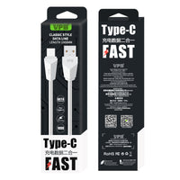 HKM-703123 Type-C Data Cable - 1m White, Dual Charging & Data Transmission, Compatible with Type-C Devices, Durable Material