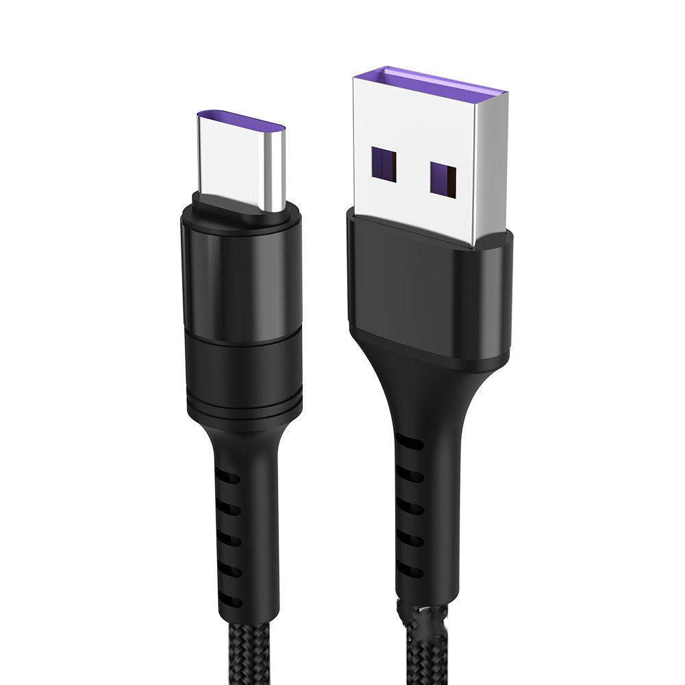 HKM-703123 Type-C Fast Charging Data Cable, 25cm Length, 5A Current, Single Head, Tinned Copper