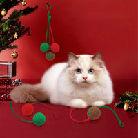 HKM-703187 Christmas Toys For Cats Cotton Rope Ball Interactive Sisal Ball Hanging Decoration