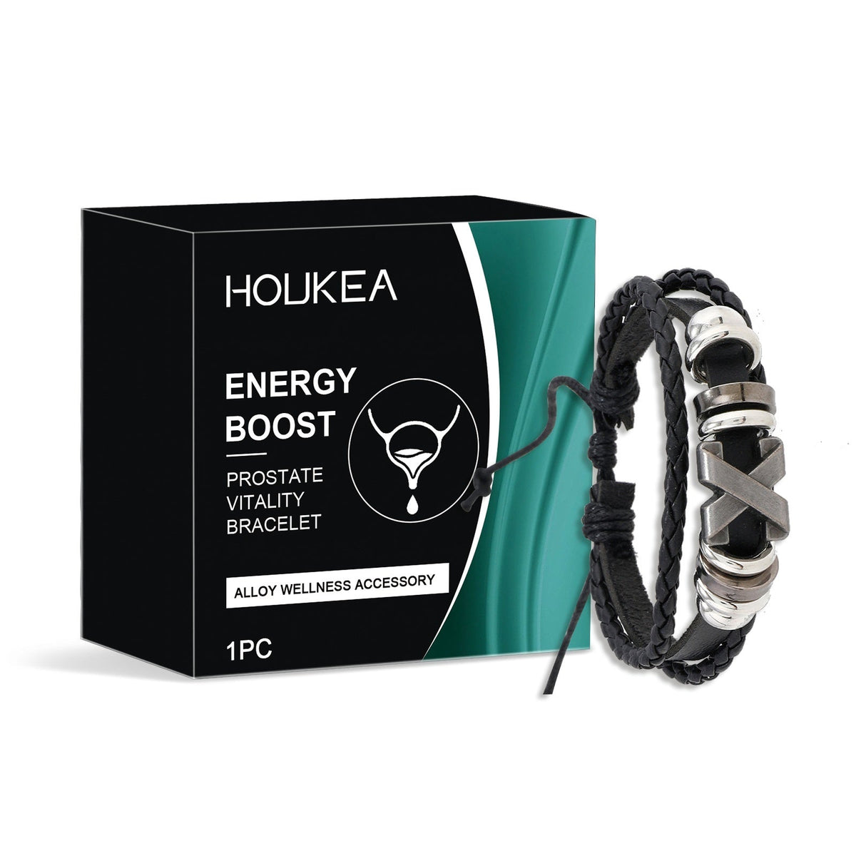 HKM-703251 Prostate Vitality Bracelet – Alloy & Polyurethane, 1.2x6cm Size, Single Piece