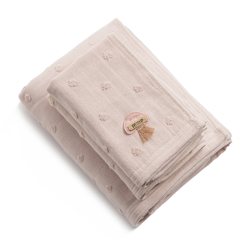 HKM-703315 Cotton Towel Gift Set - Childlike Bath Towels and Square Towels (Various Colors) 35x70 cm