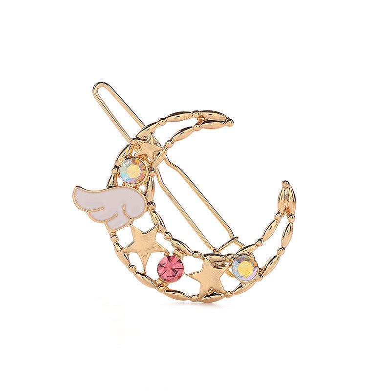 HKM-703315 Moon and Star Colored Diamond Hairpin Collection