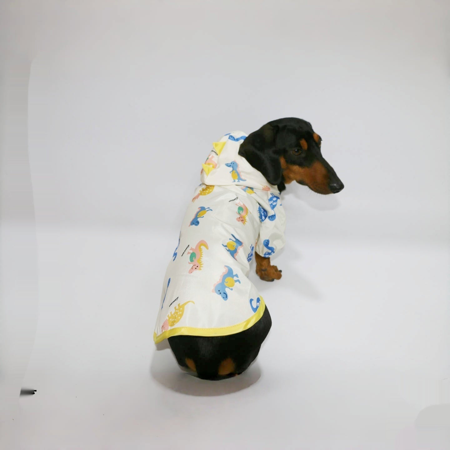 HKM-7033405 Dinosaur Design Splash-Proof Pet Raincoat for Spring and Summer, Multiple Sizes Available