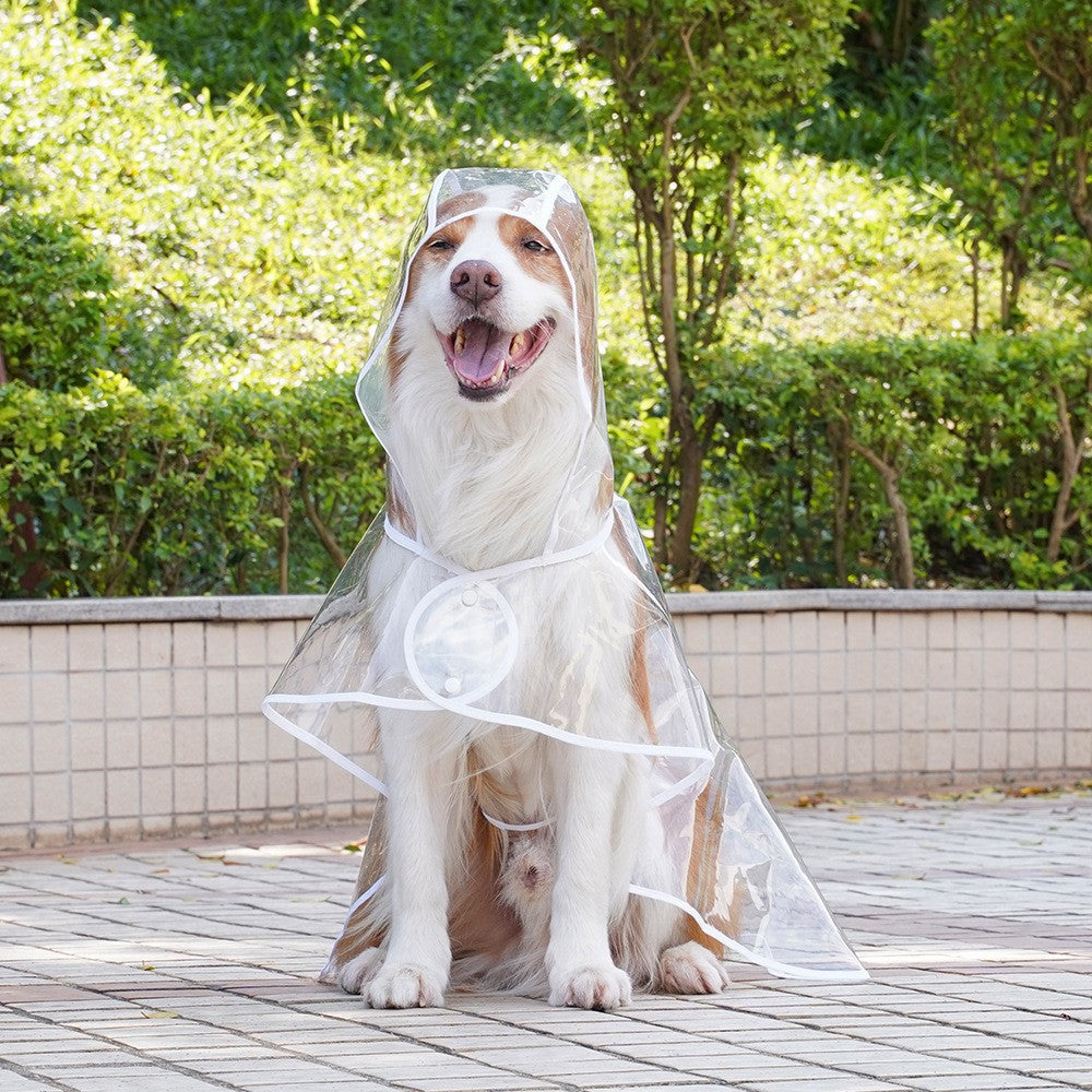 HKM-7034301 Transparent Waterproof Raincoat for Small to Medium Dogs with Hood - Lightweight EVA Fabric in Multiple Colors