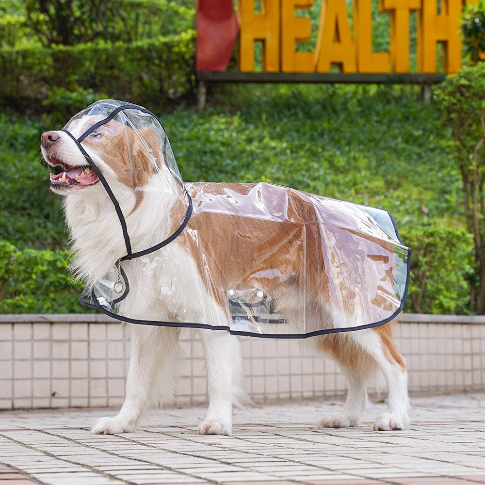 HKM-7034301 Transparent Waterproof Raincoat for Small to Medium Dogs with Hood - Lightweight EVA Fabric in Multiple Colors