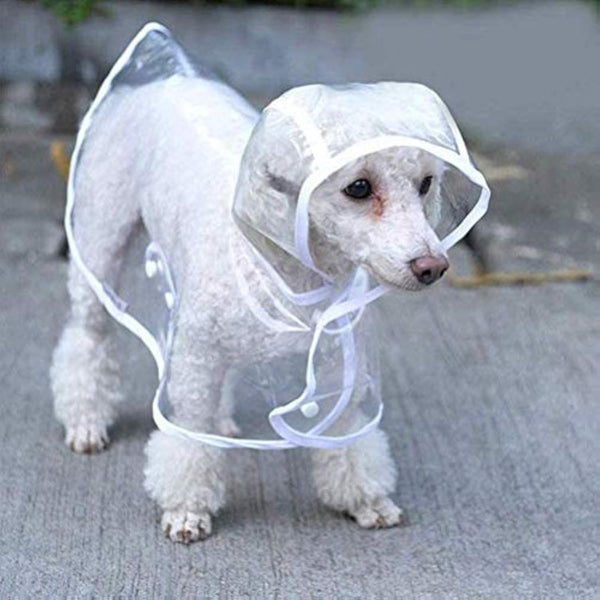HKM-7034301 Transparent Waterproof Raincoat for Small to Medium Dogs with Hood - Lightweight EVA Fabric in Multiple Colors