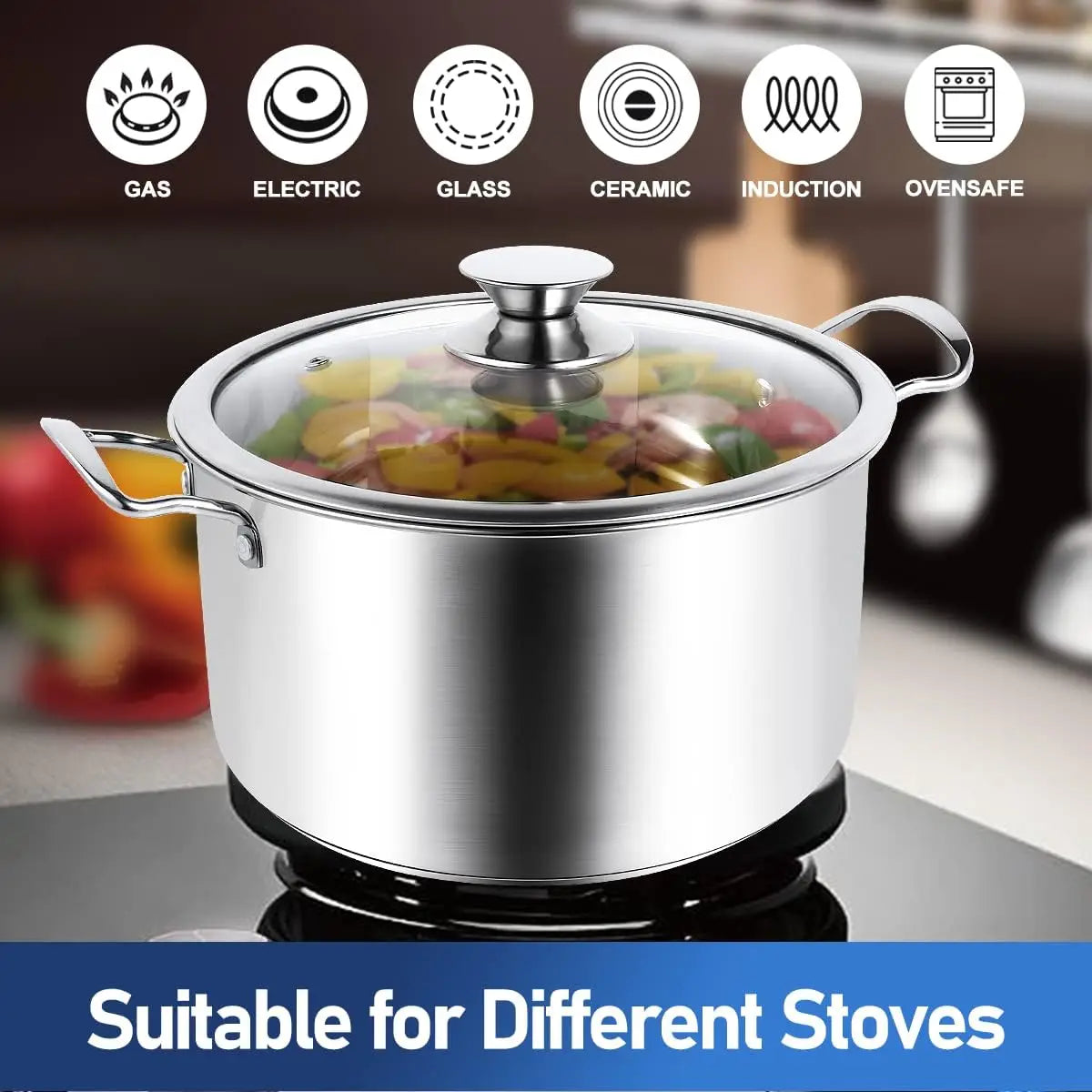 HKM-703443 Stainless Steel Casserole Set - Durable Cookware for Efficient Cooking Pots and Pans