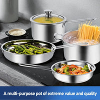 HKM-703443 Stainless Steel Casserole Set - Durable Cookware for Efficient Cooking Pots and Pans