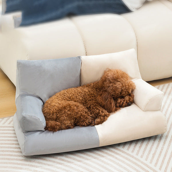 HKM-7034685 Comfortable High Backrest Pet Sofa - Stylish Doghouse Cathouse Mattress in Multiple Colors
