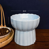 HKM-7034813 Ceramic Pet Bowl with Anti-Overturn Protection and Stylish Petal Shape