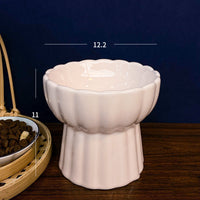 HKM-7034813 Ceramic Pet Bowl with Anti-Overturn Protection and Stylish Petal Shape