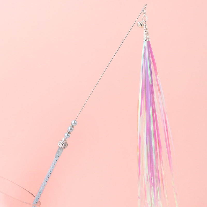 HKM-7035453 Acrylic Cat Stick with Mixed Color Tassels - 46cm Length, 20g